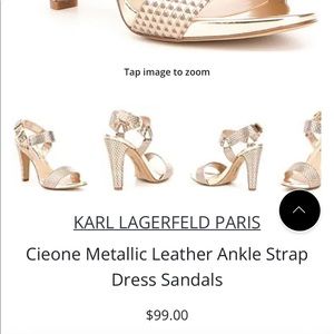 Size 9 gold heels I wear 9 1/2 and they fit perfect never worn perfect condition